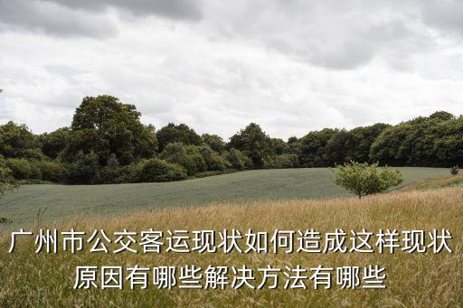 廣州市公交客運現(xiàn)狀如何造成這樣現(xiàn)狀原因有哪些解決方法有哪些