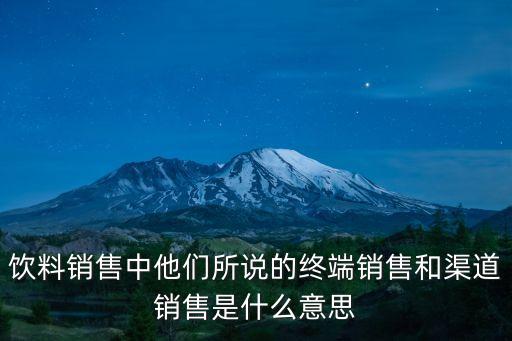 飲料銷售中他們所說的終端銷售和渠道銷售是什么意思