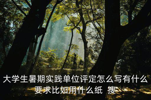 實踐單位評語，大學生暑期實踐單位評定怎么寫有什么要求比如用什么紙  搜