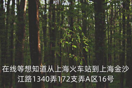 上海市金沙江路1340，上海曹楊工業園區金沙江路1340弄65號是屬于什么街道的