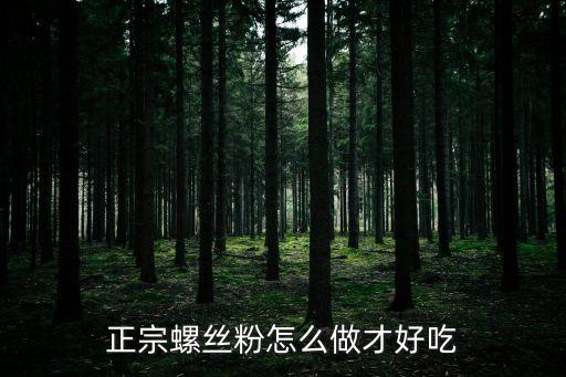 正宗螺絲粉怎么做才好吃