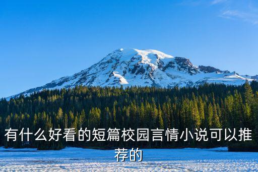 校園言情短篇小說，有什么校園短篇小說