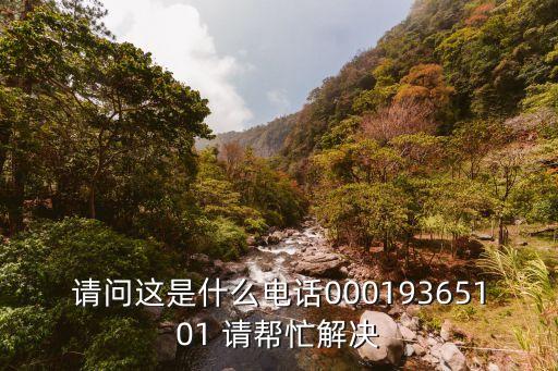 請問這是什么電話00019365101 請幫忙解決