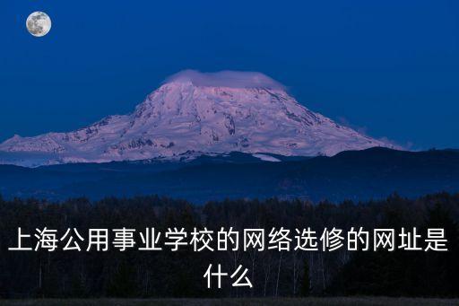 上海市公用事業學校網址，上海公用事業學校的網絡選修的網址是什么