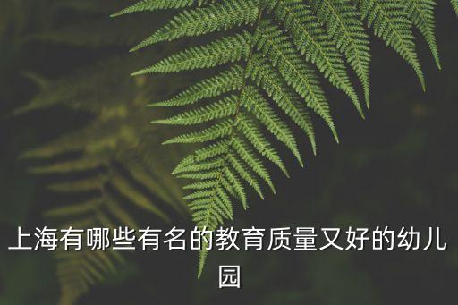 上海市一級托兒所 長寧，上海有哪些有名的教育質(zhì)量又好的幼兒園