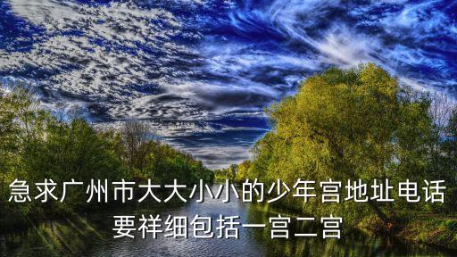 廣州第三少年宮最新，急求廣州市大大小小的少年宮地址電話要祥細包括一宮二宮