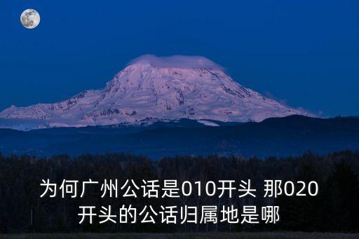 為何廣州公話是010開頭 那020開頭的公話歸屬地是哪