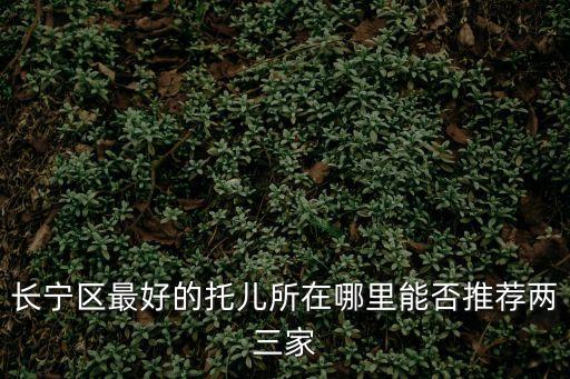長寧區最好的托兒所在哪里能否推薦兩三家