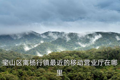 寶山區離楊行鎮最近的移動營業廳在哪里