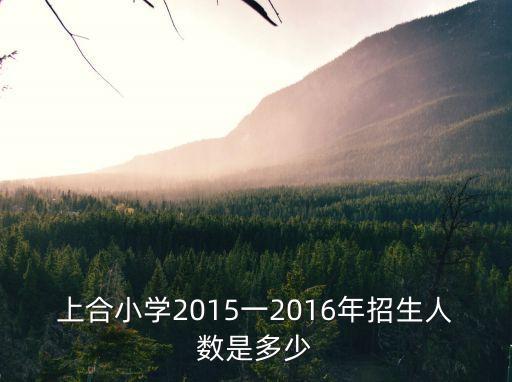 上合小學(xué)2015一2016年招生人數(shù)是多少