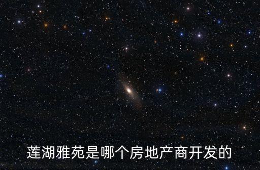 蓮湖雅苑是哪個房地產商開發的