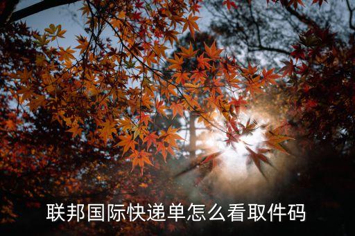 聯邦國際快遞單怎么看取件碼