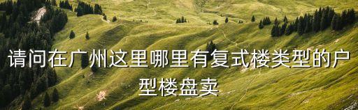 請問在廣州這里哪里有復式樓類型的戶型樓盤賣