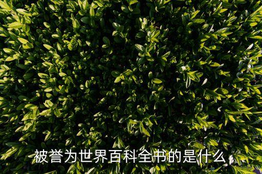 被譽為世界百科全書的是什么