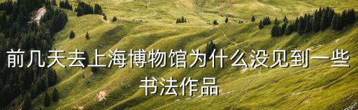 前幾天去上海博物館為什么沒見到一些書法作品