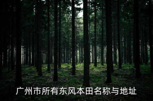 廣州市所有東風(fēng)本田名稱與地址