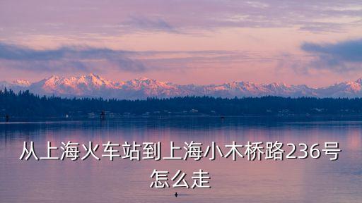從上海火車站到上海小木橋路236號怎么走