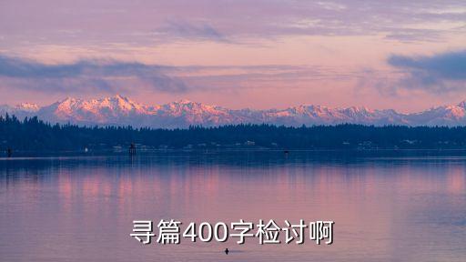 尋篇400字檢討啊