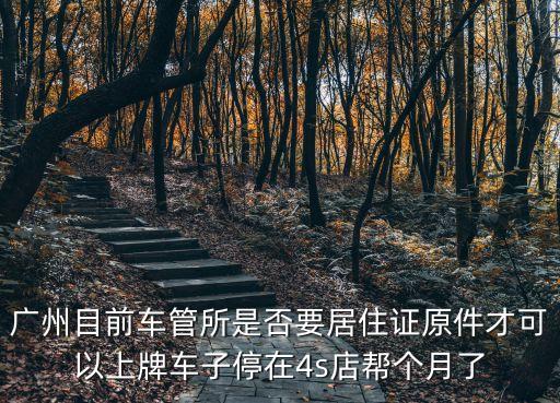 廣州目前車管所是否要居住證原件才可以上牌車子停在4s店幫個月了