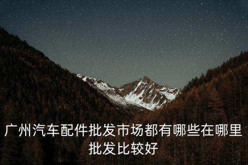 廣州汽車配件批發(fā)市場都有哪些在哪里批發(fā)比較好