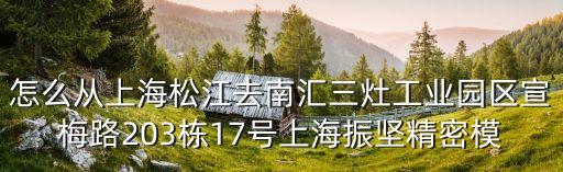 怎么從上海松江去南匯三灶工業園區宣梅路203棟17號上海振堅精密模