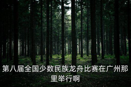 第八屆全國少數民族龍舟比賽在廣州那里舉行啊