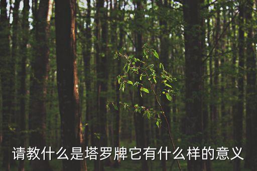請教什么是塔羅牌它有什么樣的意義