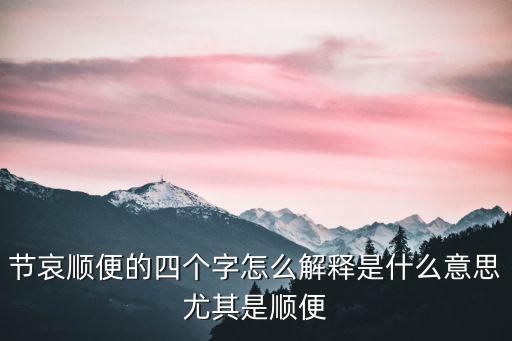 節哀順便的四個字怎么解釋是什么意思尤其是順便