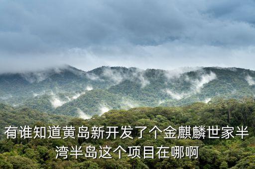 有誰知道黃島新開發(fā)了個金麒麟世家半灣半島這個項目在哪啊