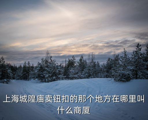 上海城隍廟賣鈕扣的那個地方在哪里叫什么商廈