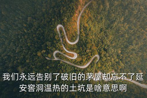 延安精神永放光芒，我們永遠告別了破舊的茅屋卻忘不了延安窖洞溫熱的土坑是啥意思啊