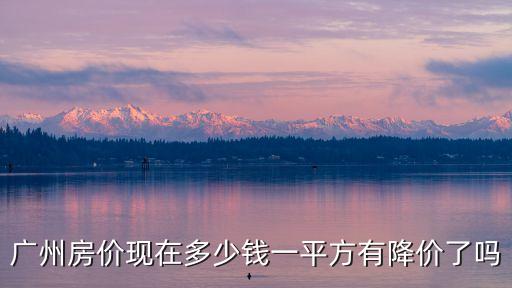 廣州房價現(xiàn)在多少錢一平方有降價了嗎