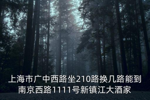 上海市新鎮江酒店，上海新錦江酒店位置