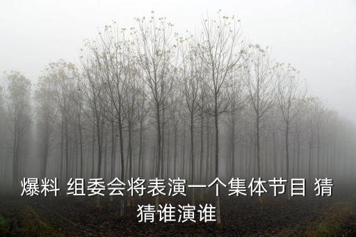 上海市炫彩少年組委會，爆料 組委會將表演一個集體節目 猜猜誰演誰