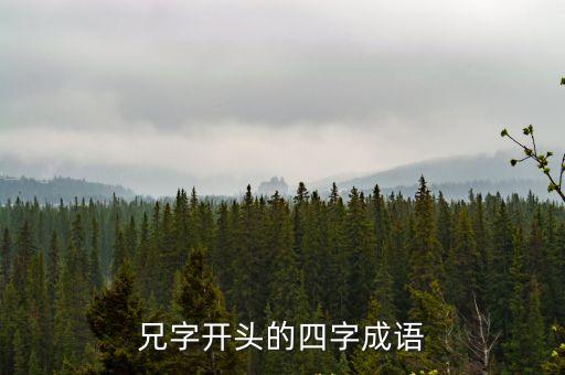 兄的成語，兄字開頭的四字成語