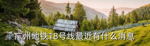 廣州地鐵18號線最近有什么消息