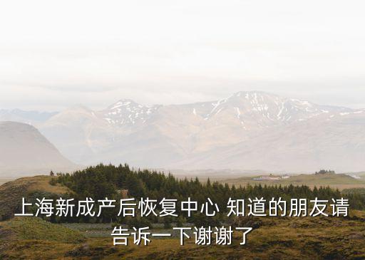 上海市成園路198號，你們知道上海新成產后恢復中心怎么樣啊