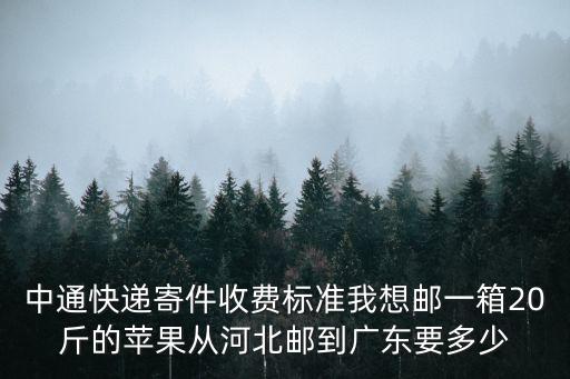 中通快遞寄件收費標準我想郵一箱20斤的蘋果從河北郵到廣東要多少