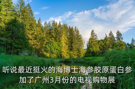 聽說最近挺火的海博士海參膠原蛋白參加了廣州3月份的電視購物展