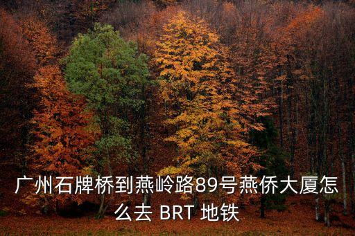廣州石牌橋到燕嶺路89號燕僑大廈怎么去 BRT 地鐵