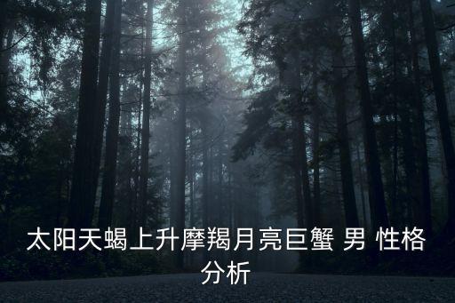 太陽天蝎上升摩羯月亮巨蟹 男 性格分析