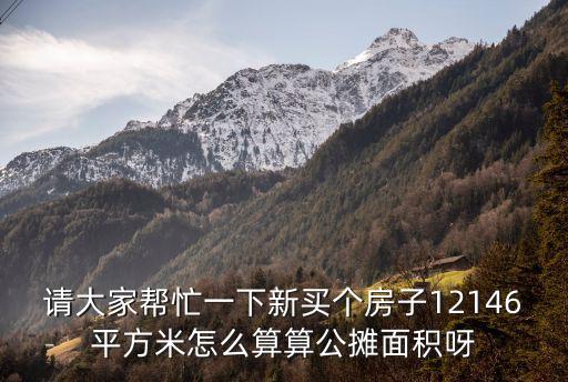 請大家幫忙一下新買個房子12146平方米怎么算算公攤面積呀