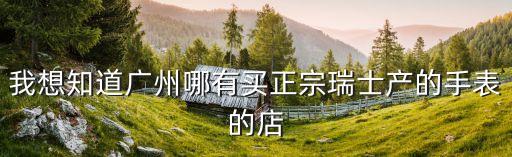 我想知道廣州哪有買(mǎi)正宗瑞士產(chǎn)的手表的店