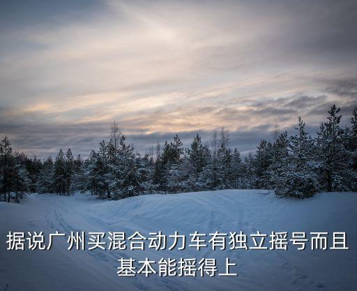 廣州油電混合車先搖號嗎，在廣州買油混合車要搖號嗎