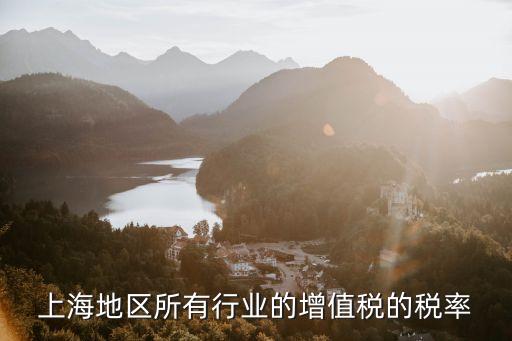 上海市普通增值稅稅率，上海地區所有行業的增值稅的稅率