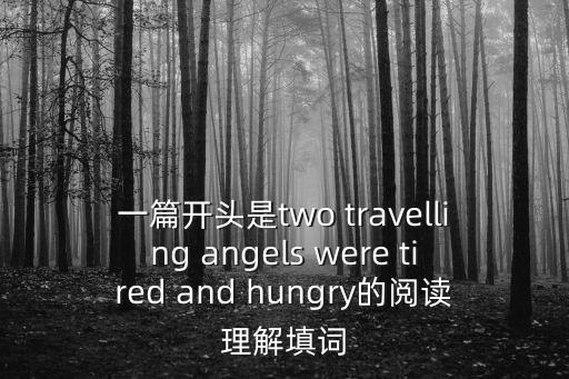 上海市長寧區二模英語2019，一篇開頭是two travelling angels were tired and hungry的閱讀理解填詞