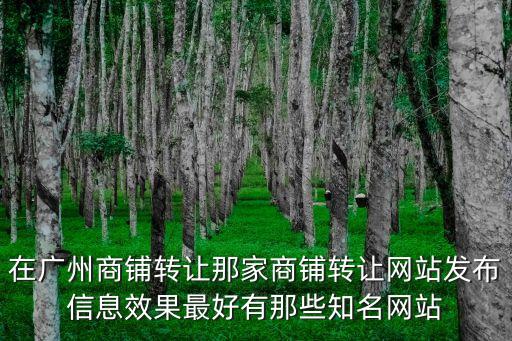 廣州荔灣商鋪轉讓平臺哪個好，廣州有什么店鋪轉讓的中介公司嗎