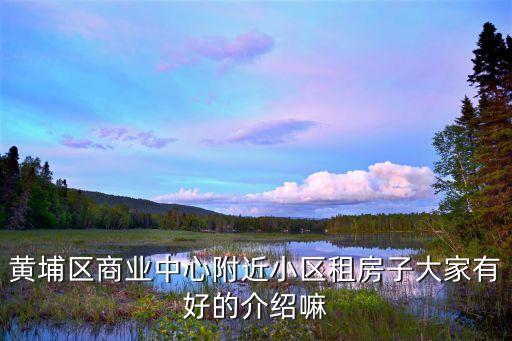黃埔區商業中心附近小區租房子大家有好的介紹嘛