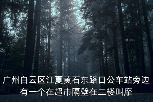 廣州白云區(qū)江夏黃石東路口公車(chē)站旁邊有一個(gè)在超市隔壁在二樓叫摩