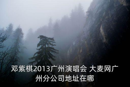 鄧紫棋2013廣州演唱會(huì) 大麥網(wǎng)廣州分公司地址在哪
